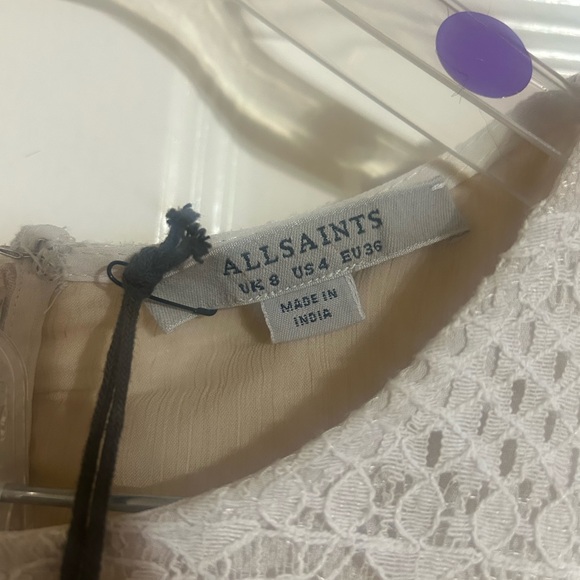 NWT ALLSAINTS Malia Lace Dress Embroidered Ivory All Saints Small Size 4 - Picture 12 of 16